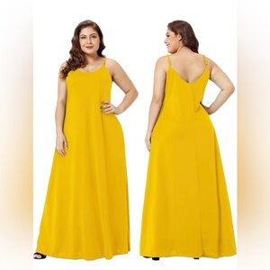 Wolddress Women's Summer Casual Solid Sleeveless Beach Maxi Dress with Pockets